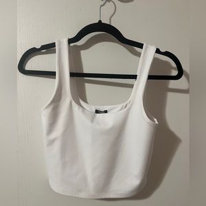 NWT Express white crop tank size Small